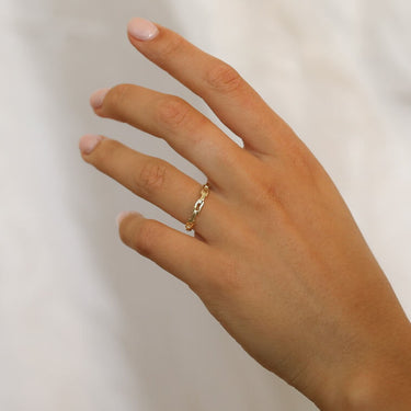 Gold Paper Clip Stack Ring